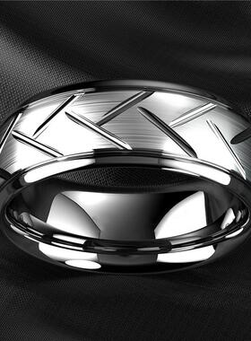 Fashion Men’s Silver Color Black Stainless Steel Ring