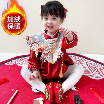 Year Old Dress Womens Winter Thickened Don China Wind Qipao One Year Birthday Party will catch Zhou and serve New Years Eve