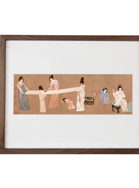 i新中式黑胡i桃木电表箱装饰画遮挡箱配电箱电闸盒餐厅客厅装2022