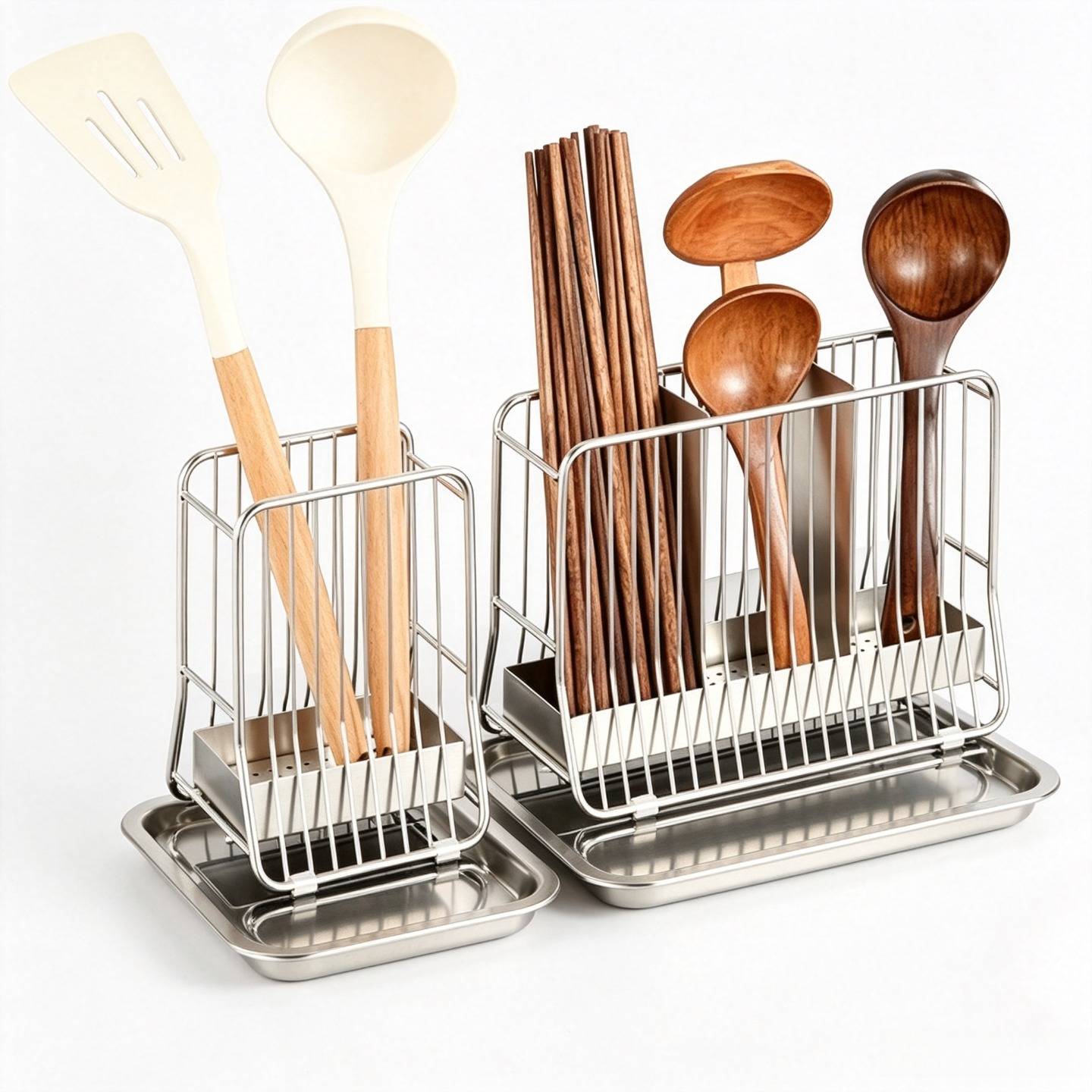 Bold 304 stainless steel chopstick barrel household chopstick cage storage rack vertical chopstick basket kitchen chopstick drain rack