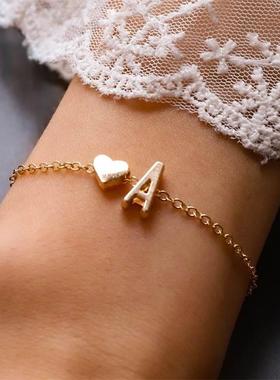 欧美26个英文字母手链手镯 26 English alphabet bracelet women