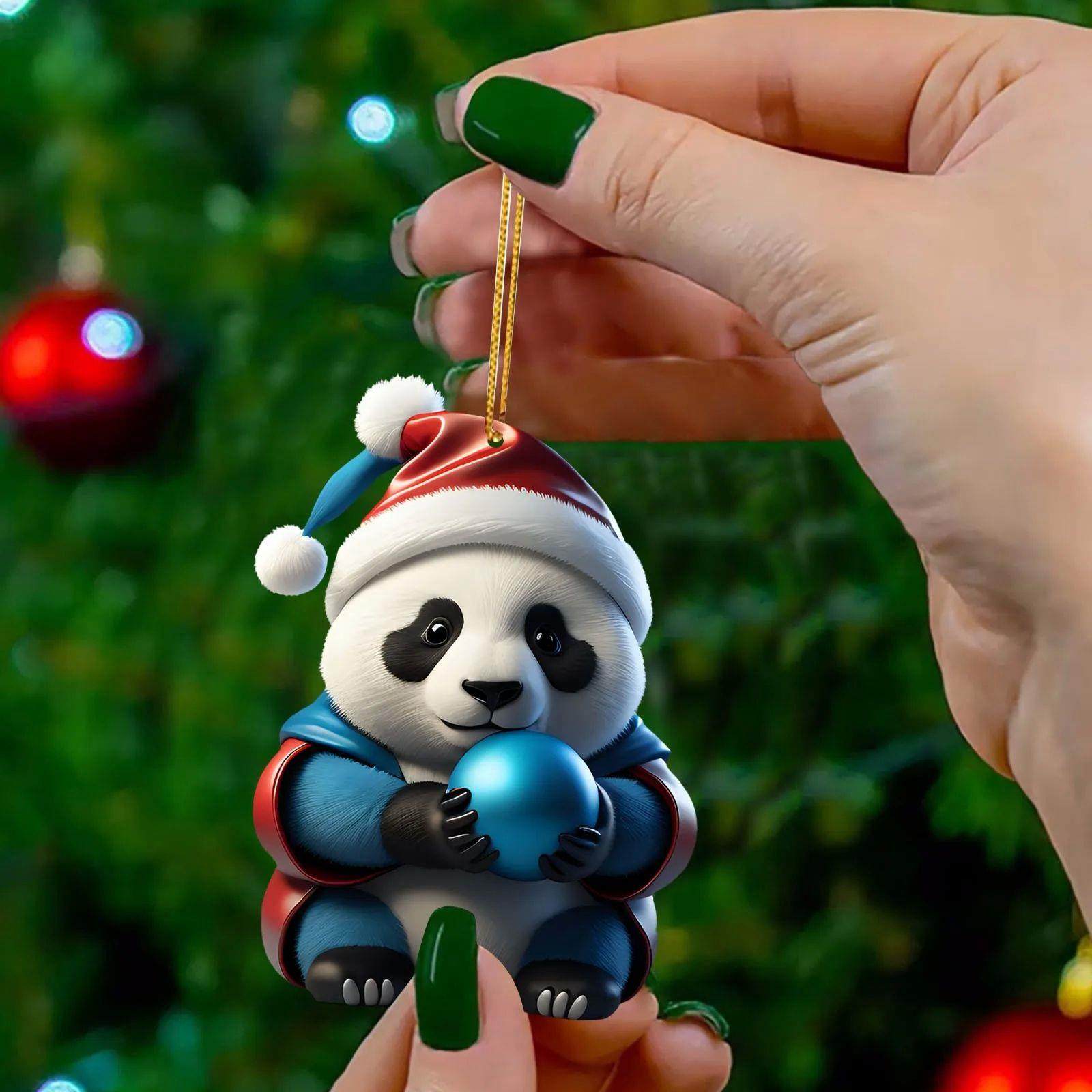 Creative Adorable Cartoon Panda Home Christmas Tree Hanging - 图3