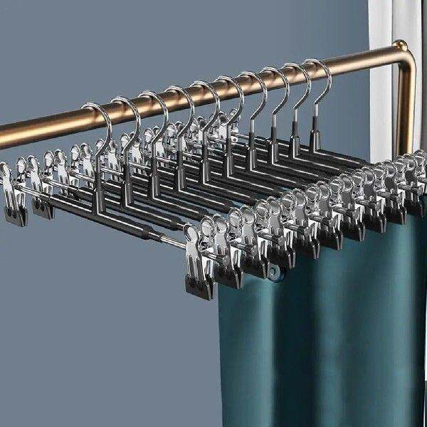 Clip Pants Hanger Space Saving Trouser Hangers 8-pack - 图0