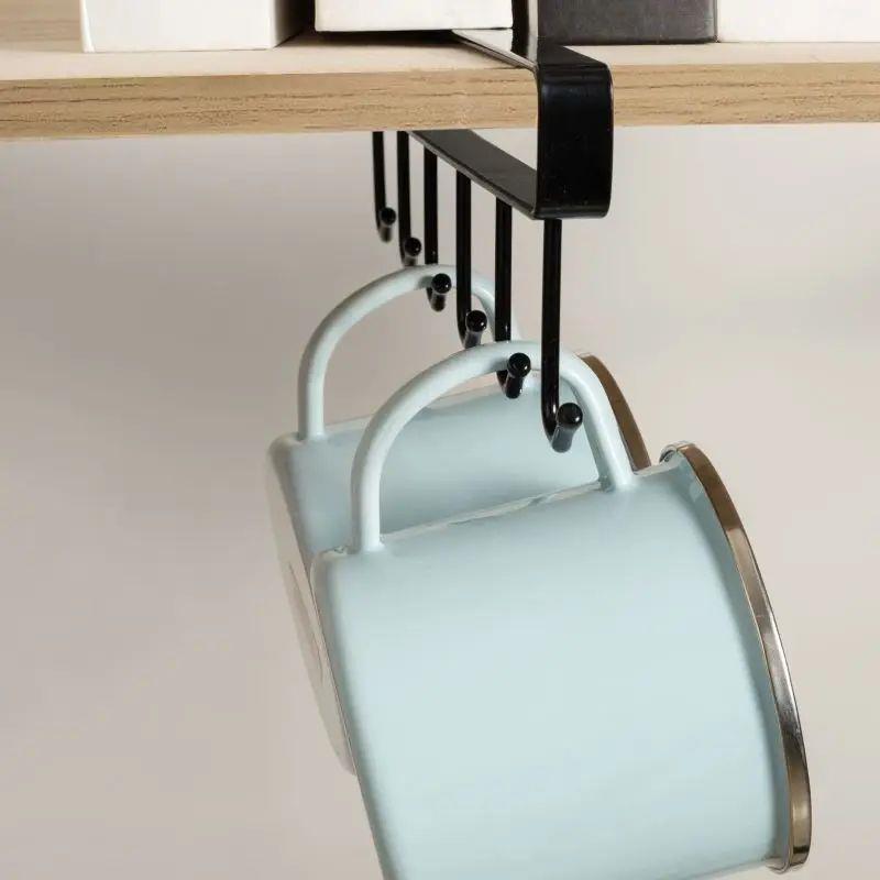 1Pc Black Kitchen Hanger Hook With No Marks Or Nails For Sto - 图3