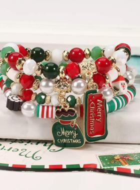Merry Christmas Tree Santa Claus Bracelet For Women Jewelry