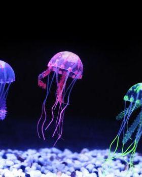 Artificial Vivid Jellyfish Silicone Fish Tank Decor Aquarium