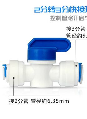 净水器配件2分3分pe管快接球阀开关滤水机内外牙丝螺纹转换头阀门