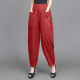 Linen bloomers ຂອງແມ່ຍິງເກົ້າຈຸດ harem pants ຝ້າຍແລະ linen pants
