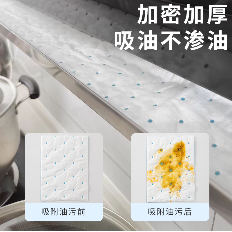 油烟机吸油棉条通用厨房防油贴纸家用面纸接油槽专用过滤网侧吸盒 - 图0