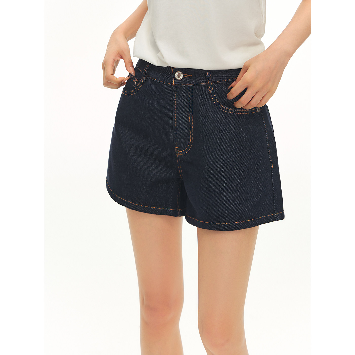 CLIMAX VISION莱赛尔复古蓝原牛百搭中高腰阔腿直筒牛仔短裤女款,淘宝优惠券,粉丝福利购,淘宝优惠卷