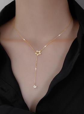 Christmas Gift 925 Sterling Silver Cute Shiny Star Choker Dr