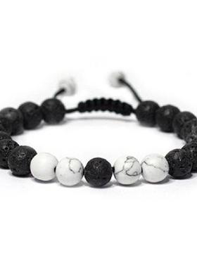 Natural Stone Orchid Turquoise Beaded Brlet Volcanic Stone J