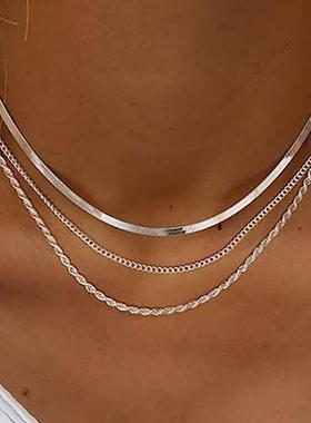 Women Simple Dainty Gold Layered Necklaces Jewelry Gift