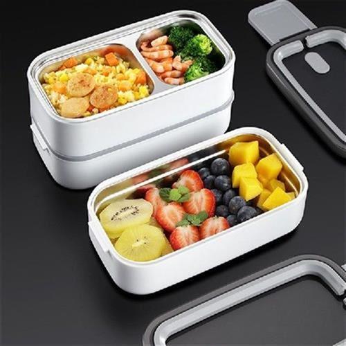 Double Layer Stainless Steel Heated Lunch Box Sealed - 图2