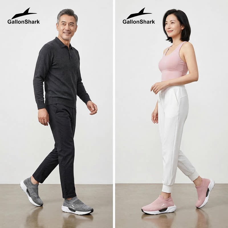 戈伦鲨轻奢舒肤鞋男鞋透气室内健身减震防滑跑步鞋女士休闲运动鞋