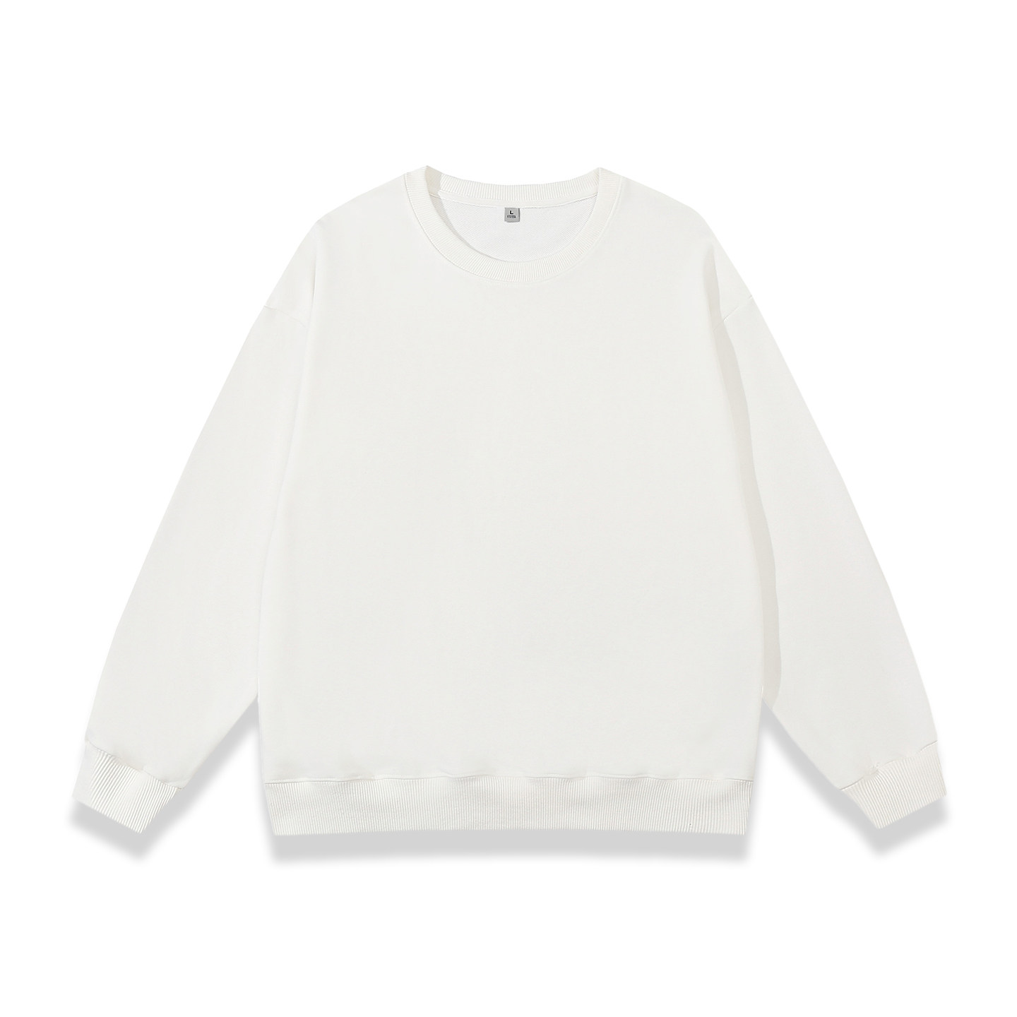 HIGH RAIN美式重磅圆领卫衣男女纯色简约款百搭情侣宽松长袖