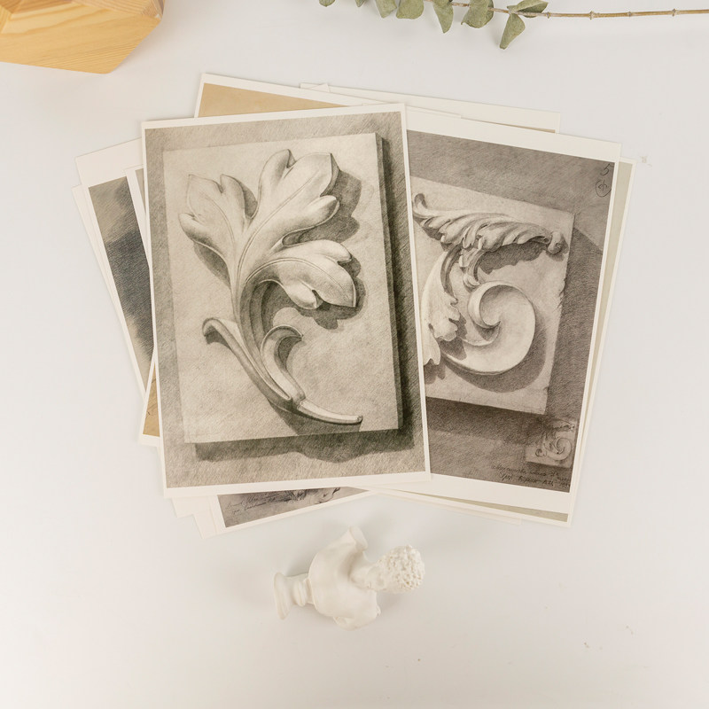 列宾美术学院附中·素描留校作品临摹卡明信片卡片大尺寸素描临摹卡文创贺卡32张高清印象派画册集艺术手绘插画小文艺复古生日,淘宝优惠券,粉丝福利购,淘宝优惠卷