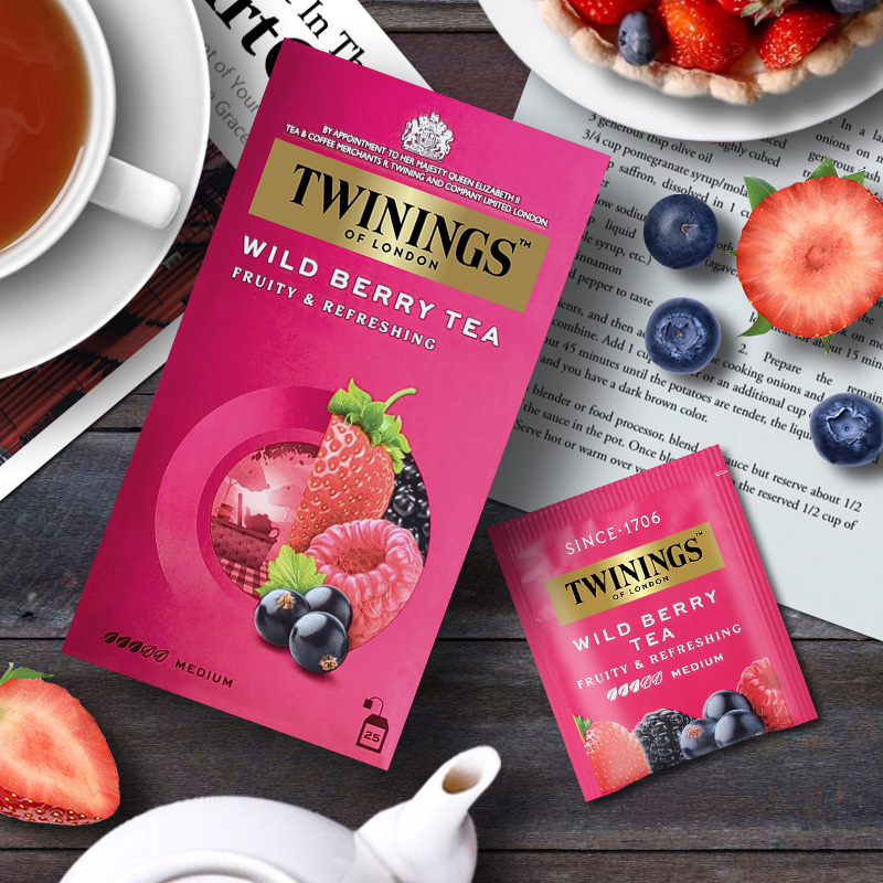 TWININGS川宁综合野莓果香进口红茶英国盒装袋泡茶水果味茶包临期