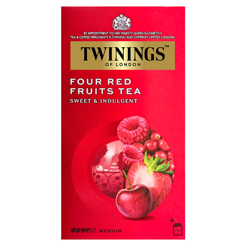 TWININGS川宁水果茶四红果果香红茶25片茶包袋泡茶果味茶临期捡漏