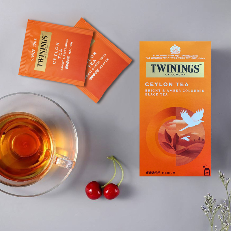 英国TWININGS川宁精品锡兰红茶ceylon tea袋泡茶25片茶包临期可选 - 图2