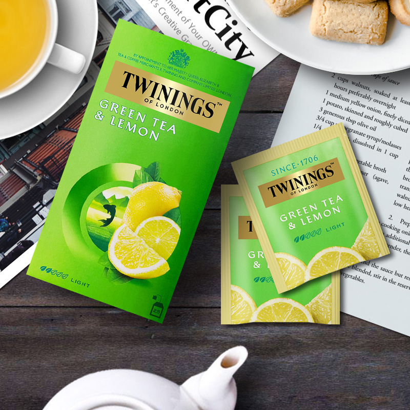 TWININGS川宁茉莉绿茶柠檬茶精选茶盒装茶包袋泡茶英式下午茶进口