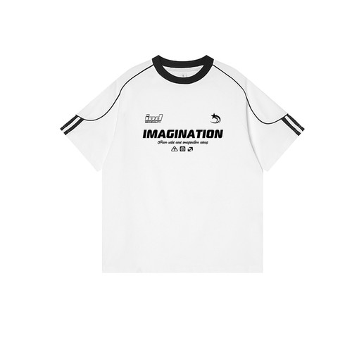 Guozii运动风国潮短袖t恤上衣女高街小众字母百搭半袖复古ins美式 - 图3