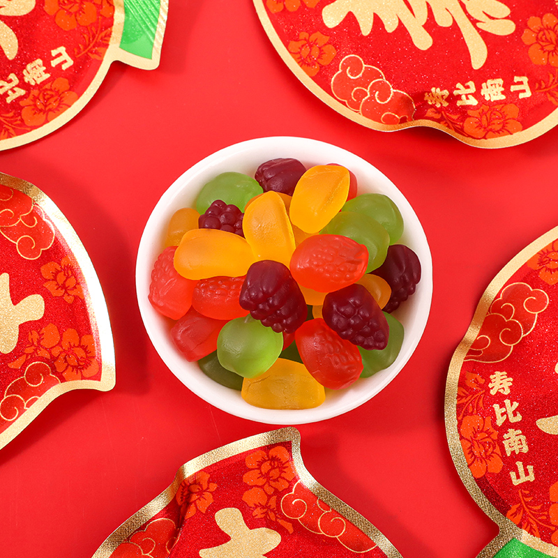 福禄寿果汁软糖qq橡皮糖散装老人607080岁生日过寿宴糖果零食批发 - 图0