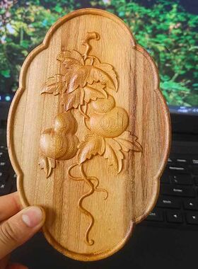 中式古典浮雕木板画 家具柜门装饰实木贴花壁挂摆件多用木雕版画
