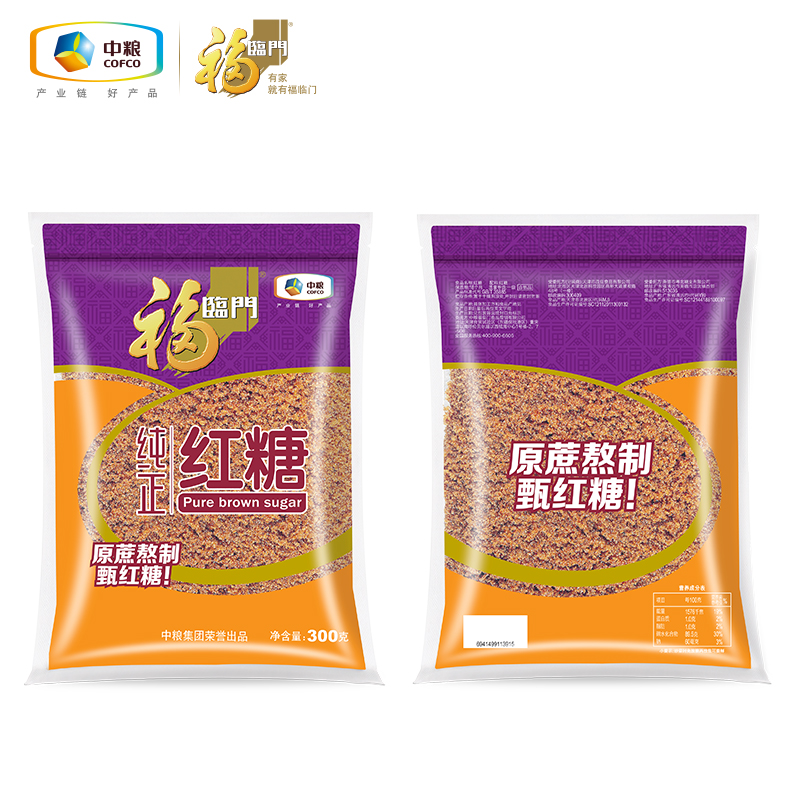 中粮福临门纯正红糖300G*1*2*3袋原蔗糖遵循古法熬制红糖水甘蔗g - 图2