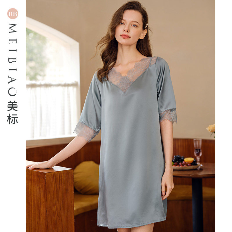 美标新款重磅春夏100%桑蚕丝睡裙 美标服饰宝航专卖睡裙