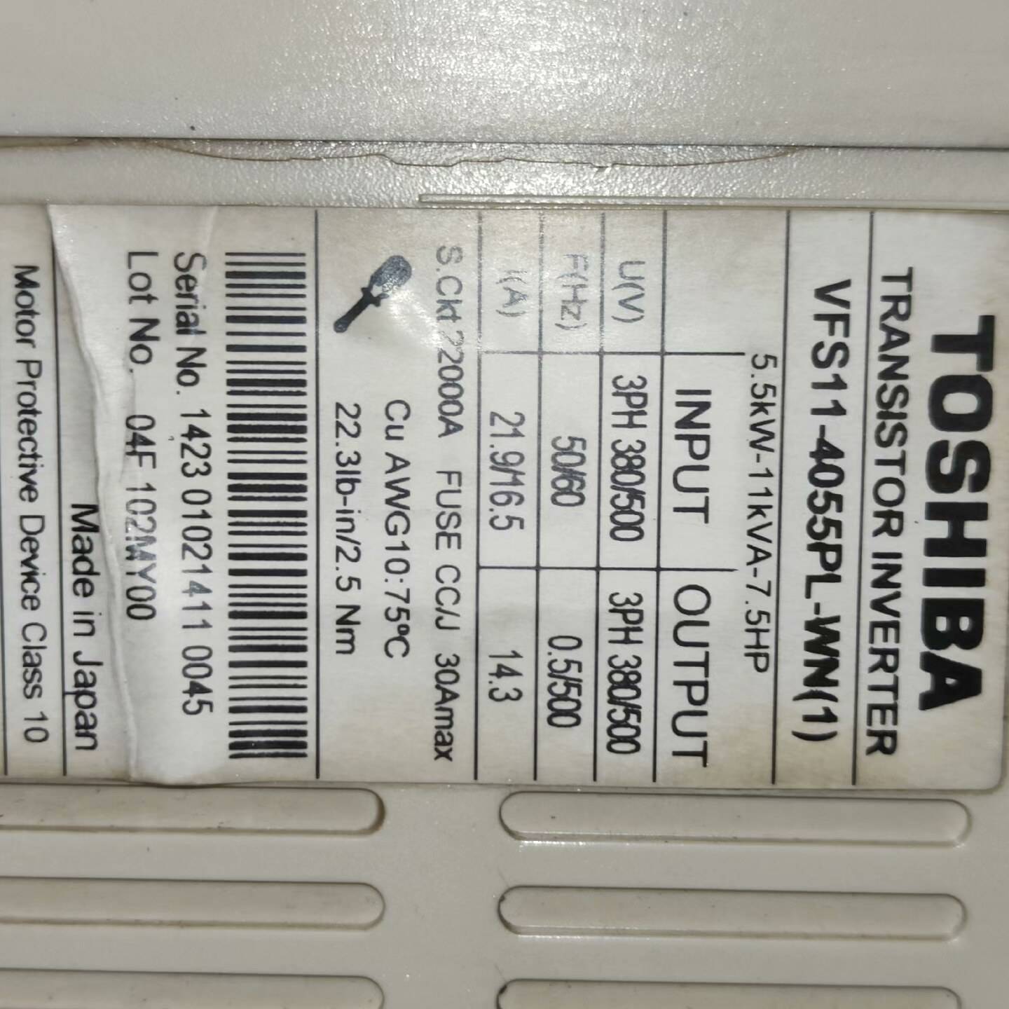 [议价]变频器VF-S11-4055PL-WN1功能正常好5. - 图0