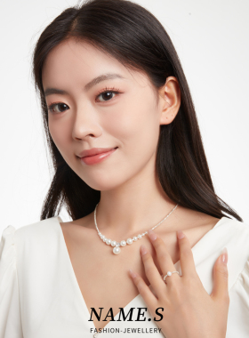 S925纯银女王款碎银子珍珠项链