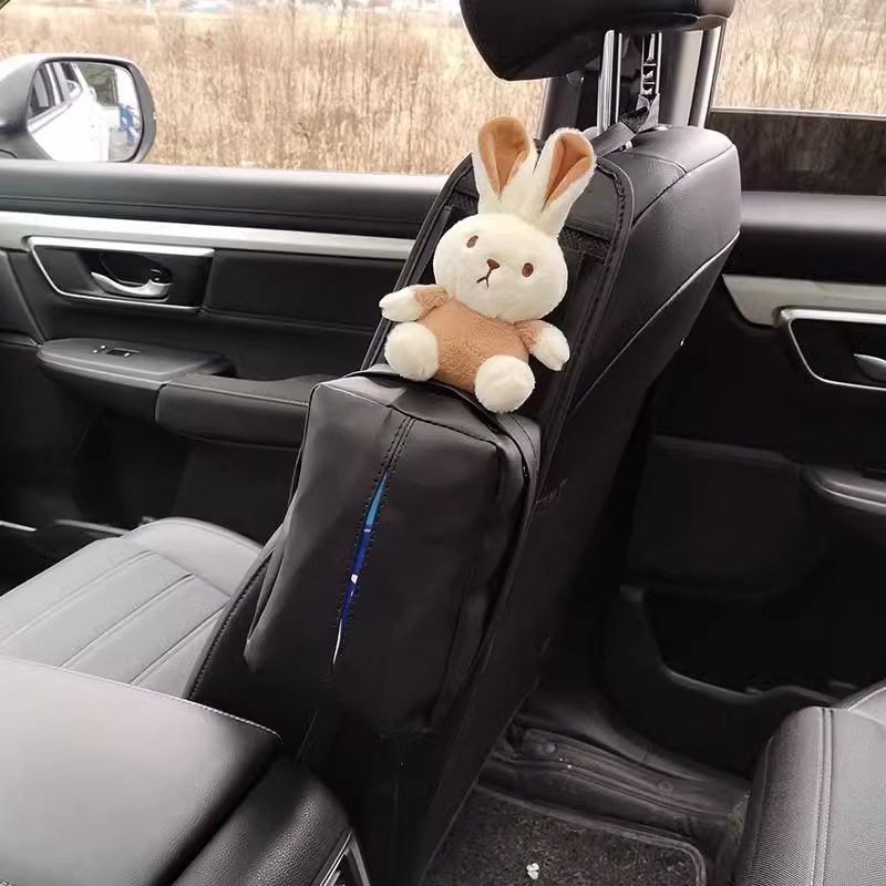 汽车座椅背侧边侧面纸巾盒套车内可爱多功能黑色车载纸抽盒包,淘宝优惠券,粉丝福利购,淘宝优惠卷