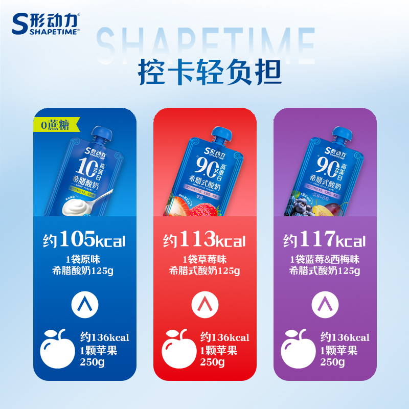 形动力吸吸袋希腊酸奶125g*12袋原味无添加蔗糖高蛋白低温酸奶