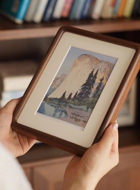 黑胡桃榫卯圆角实木相框 6寸8寸家居桌面装饰摆件a4木质相框摆台