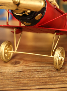 家居铁艺大号飞机模型个性摆件飞机工艺品复古做旧机模型个性