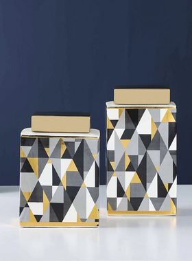 陶瓷摆饰北欧陶瓷装饰罐家居摆件软装装饰品陶瓷花瓶工艺品简