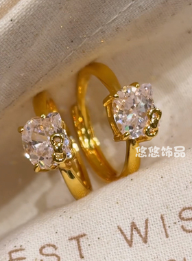 可爱甜美闪钻蝴蝶结KT猫戒指女轻奢精致高级2026新款百搭开口指环