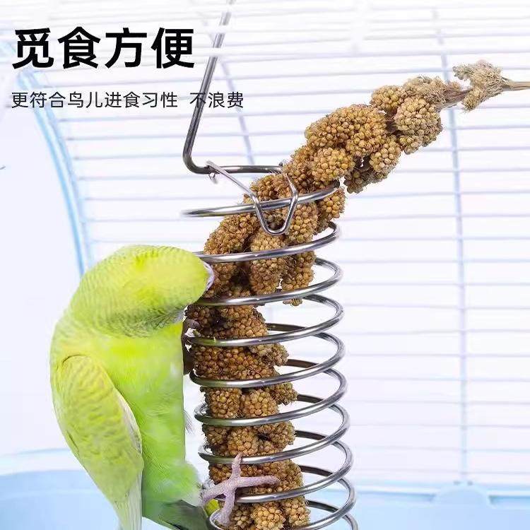 鹦鹉喂食器不锈钢水果篮蔬菜玉米苹果叉玩具鸟觅食器小鸟用品用具,淘宝优惠券,粉丝福利购,淘宝优惠卷