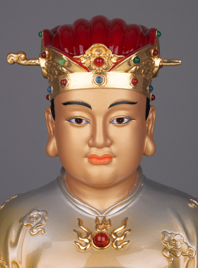 台湾黄铜贴金彩绘厨房灶王爷家用