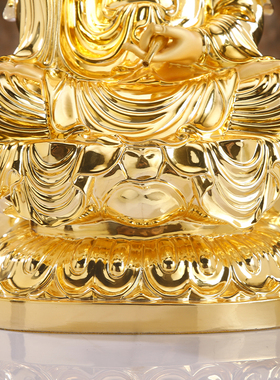 台湾全铜鎏金观音菩萨佛像家用摆