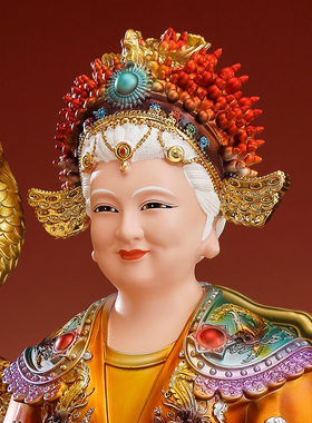 树脂铜彩泰山奶奶佛像家用供奉