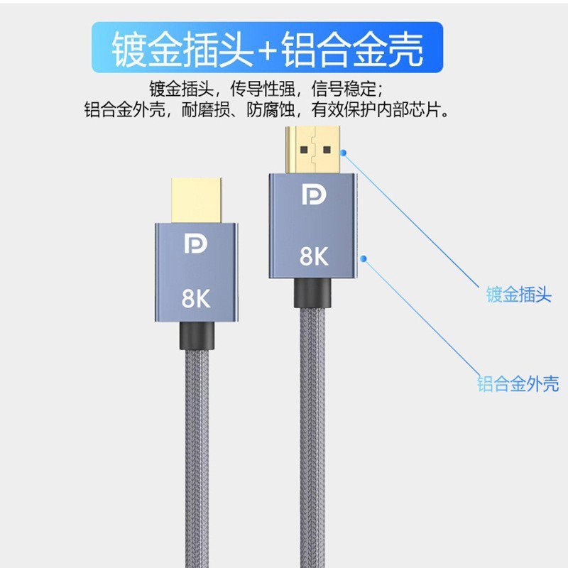 跨境私模dp数据线1.4版8k6hz高清电脑显示器视频连接线dp高清线 - 图0