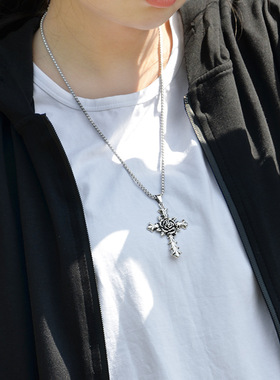十字架项链男潮百搭潮女挂件长款学生卫衣饰品嘻哈情侣吊坠毛衣