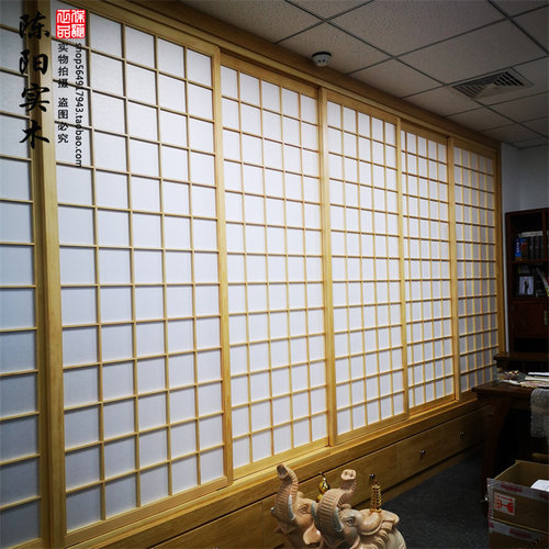 实木日式推拉格子门榻榻米移门隔断门和室门樟子纸门窗采耳民宿门 - 图0