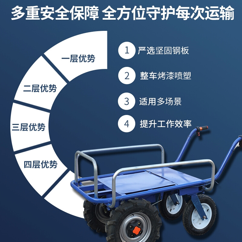 电动手推车锂电池农用三轮果园运输车鸡公车可爬陡坡爬山厂家直销 - 图2