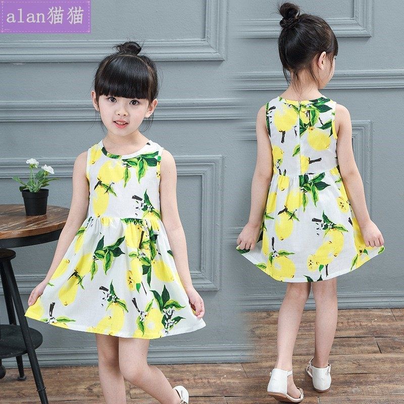 kids cotton summer dress for girls baby children dresses裙子-图1