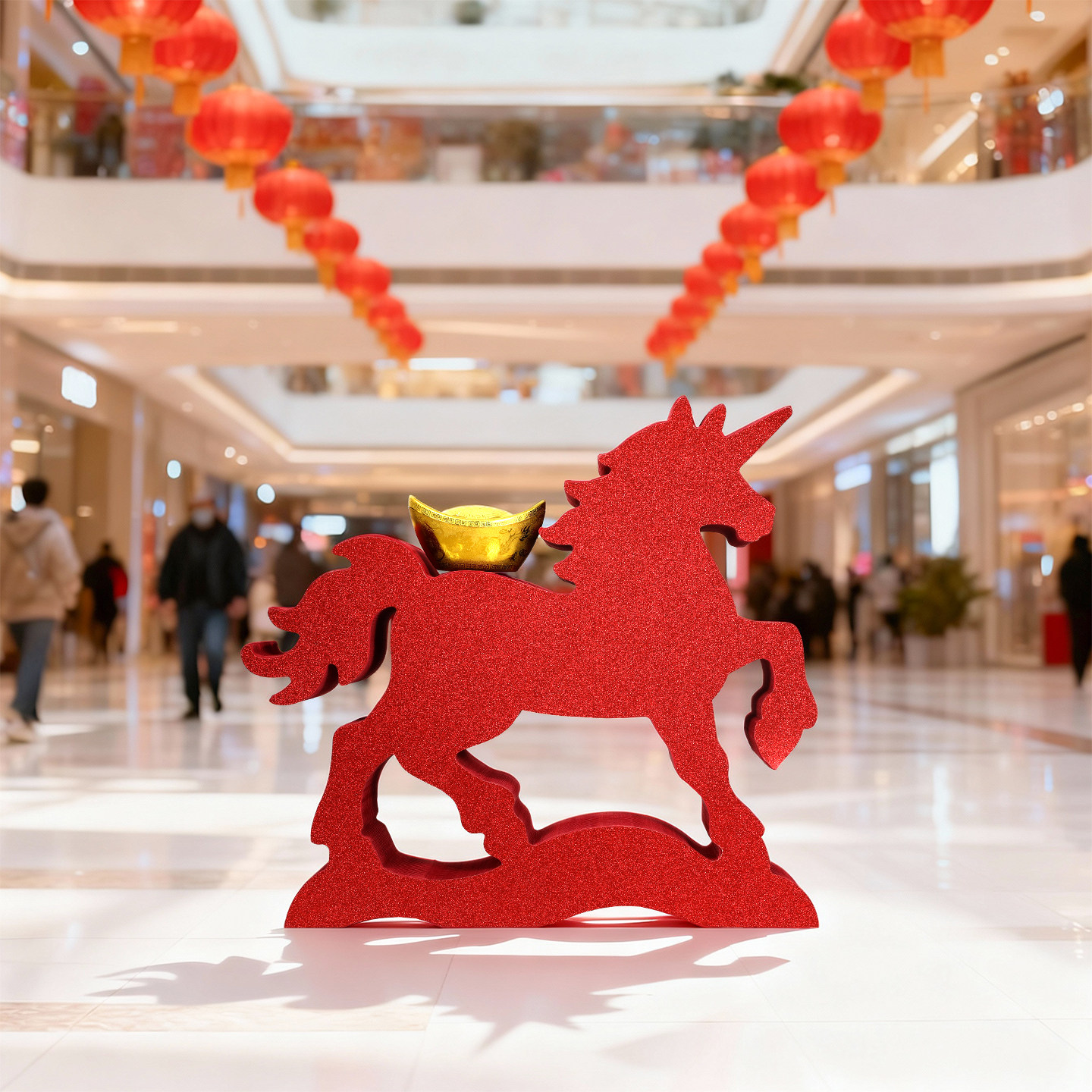 马年新年会商场公司企业学校氛围装饰布置可收纳大摆件生肖吉祥物,淘宝优惠券,粉丝福利购,淘宝优惠卷