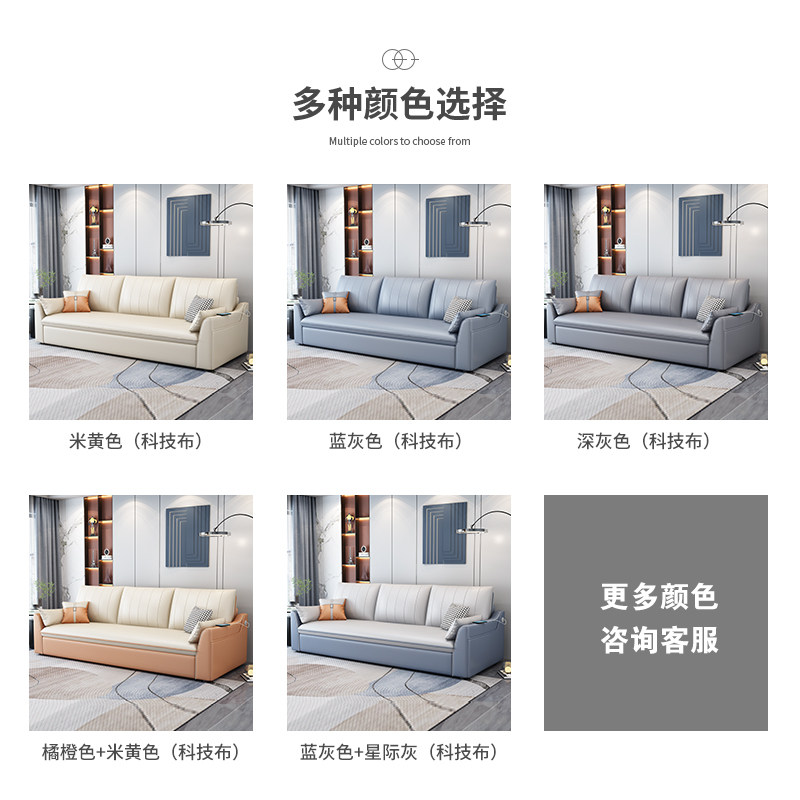 2023年新款科技客厅小户型布沙发床 以梵沙发床