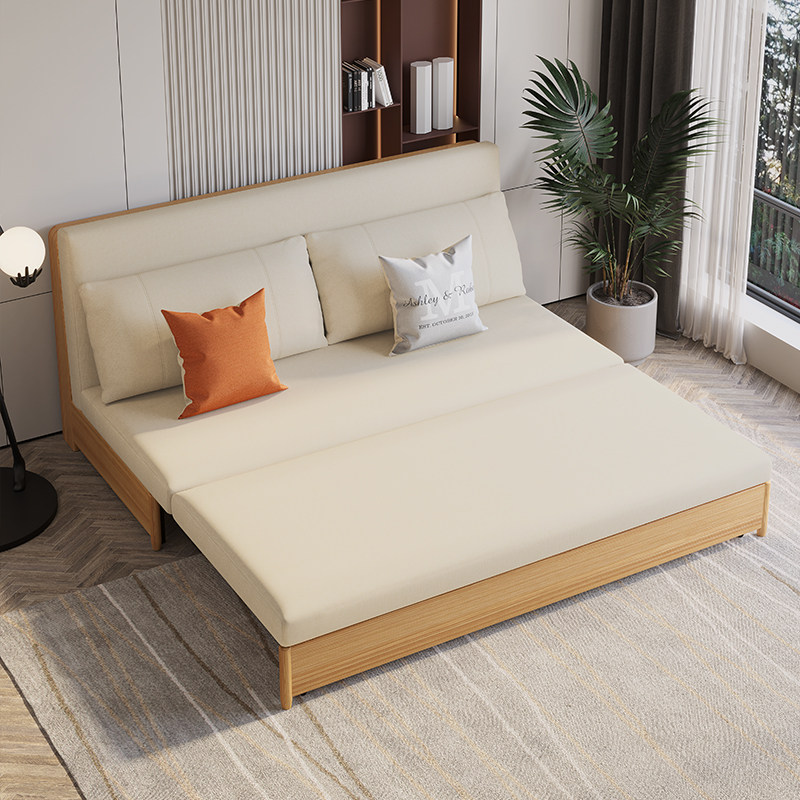 新款可折叠两用现代客厅实木沙发床 以梵沙发床